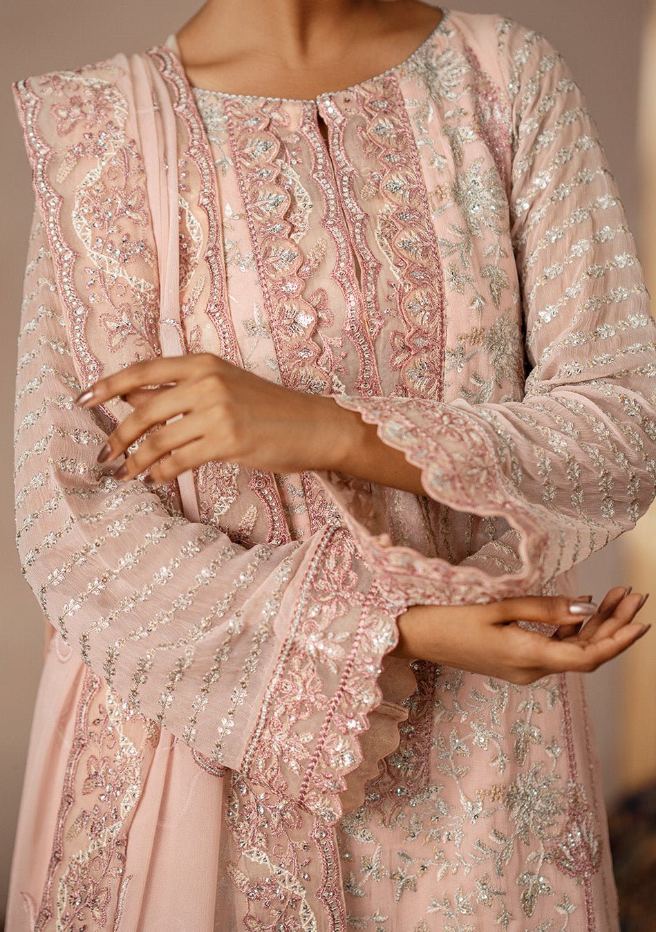 Maryum N Maria Azal Embroidered Chiffon Dress - db302674