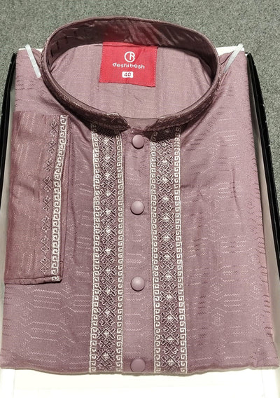 Mens Embroidered Mixed Cotton Panjabi - db29784