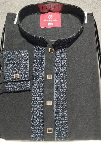 Mens Embroidered Mixed Cotton Panjabi - db29778