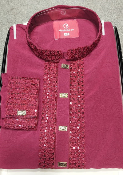 Mens Embroidered Mixed Cotton Panjabi - db29779