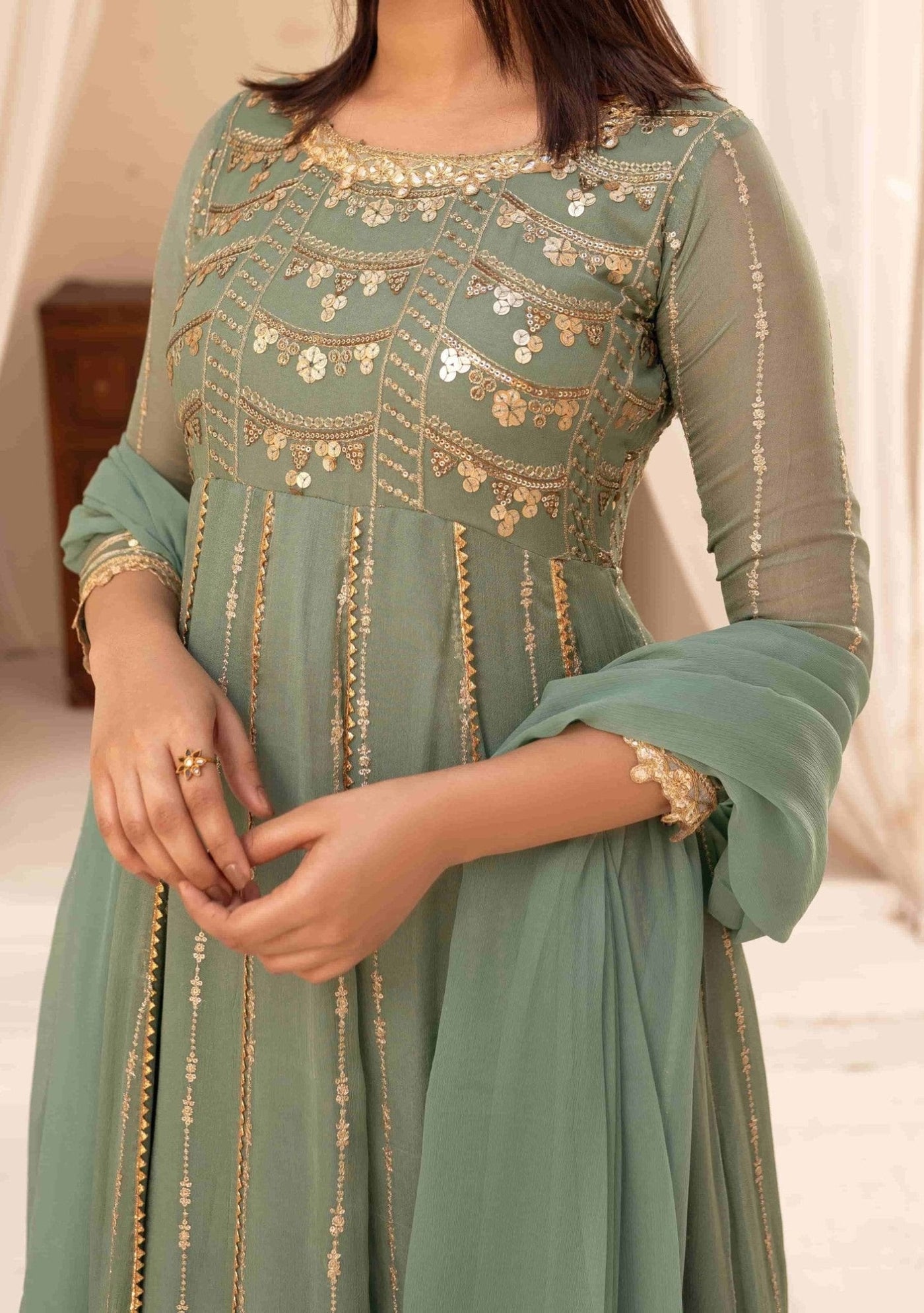 Mother Ready Made Chiffon Anarkali - db25786