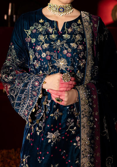 Nureh Embroidered Pakistani Luxury Velvet Dress - db27472