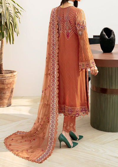 Ramsha Chevron Pakistani Luxury Chiffon Dress - db26701