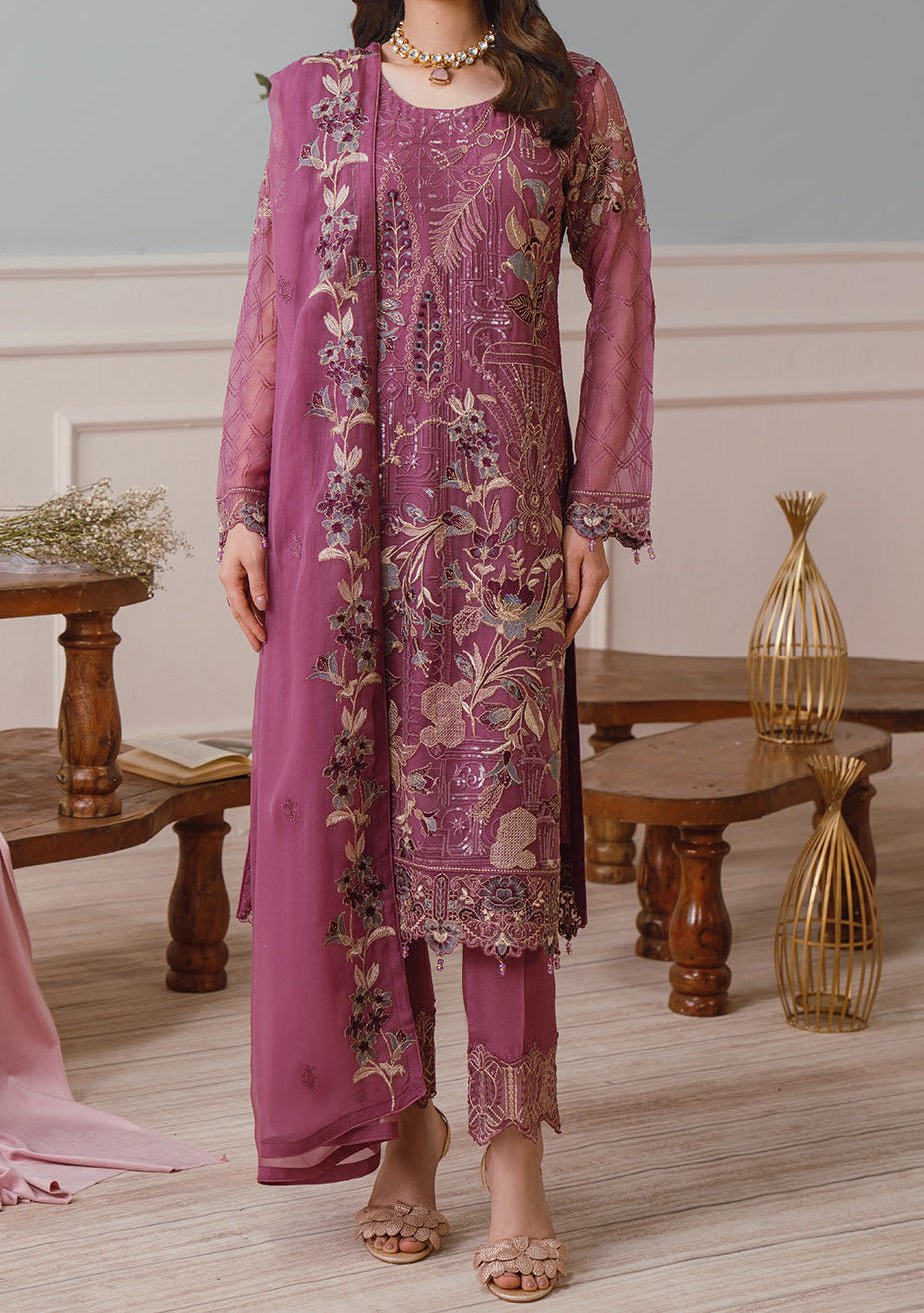 Ramsha Pakistani Embroidered Chiffon Dress - db30154