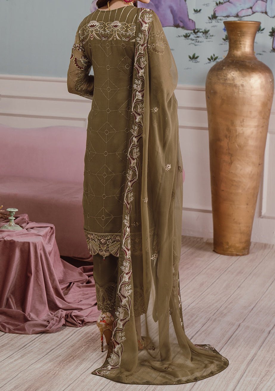 Ramsha Pakistani Embroidered Chiffon Dress - db30155