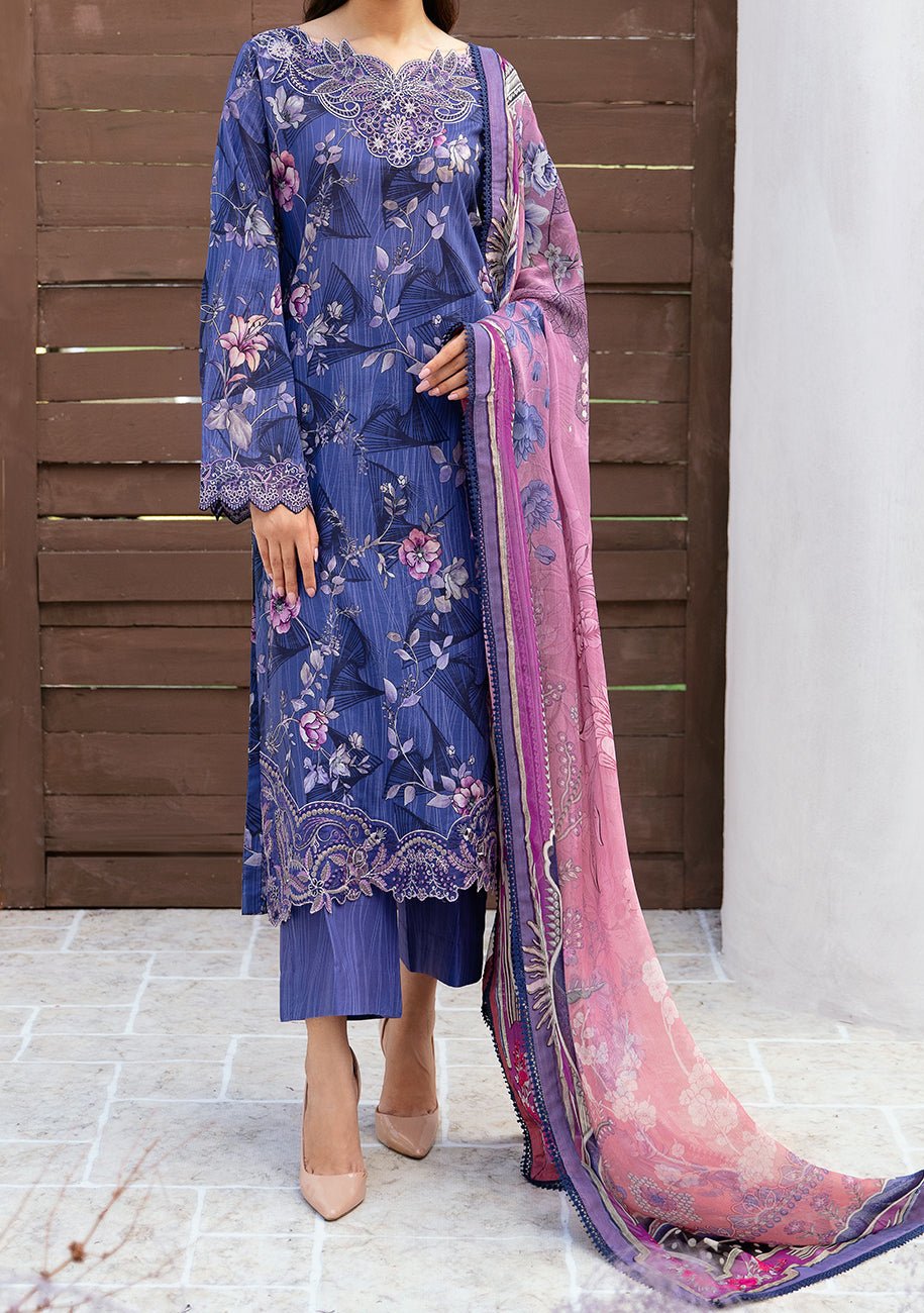 Ramsha Rangrez Embroidered Printed Lawn Dress - db26567