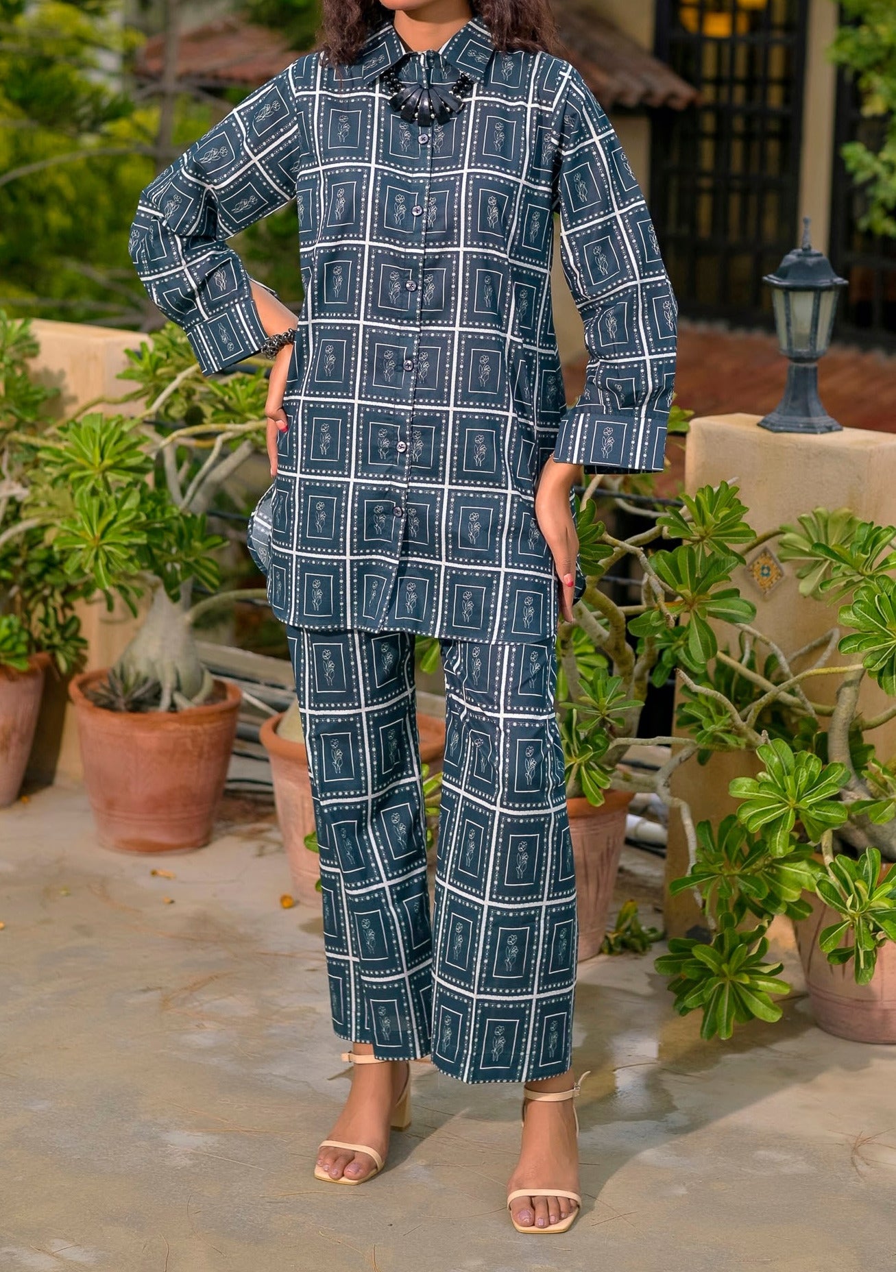 Saphron Digital Printed Ready Made Co - Ords - db30177