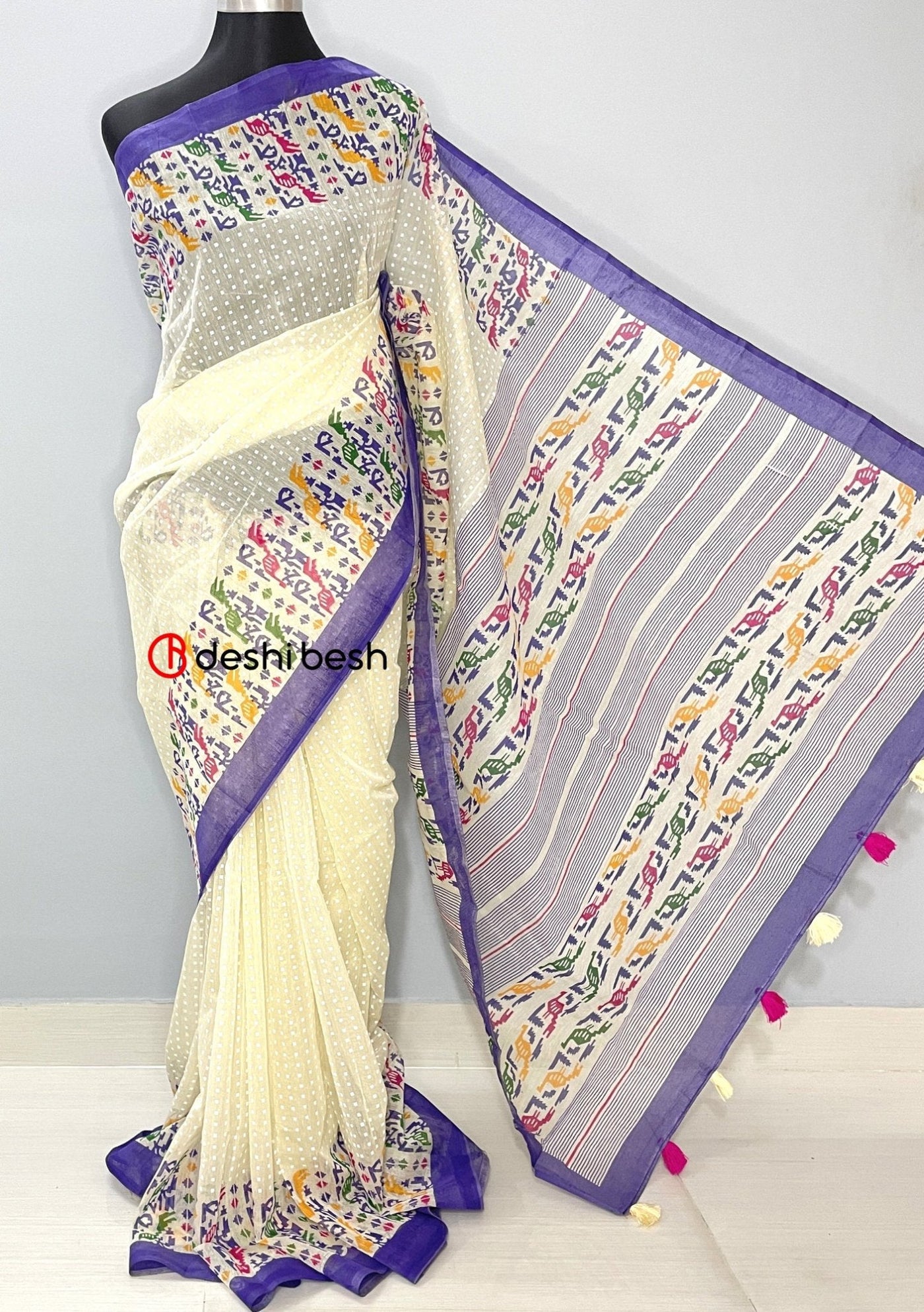 Screen Printed Cotton Silk Saree - db26047