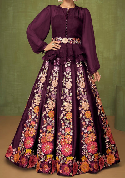 Aashirwad Violet Party Wear Lehenga Suit - db21748