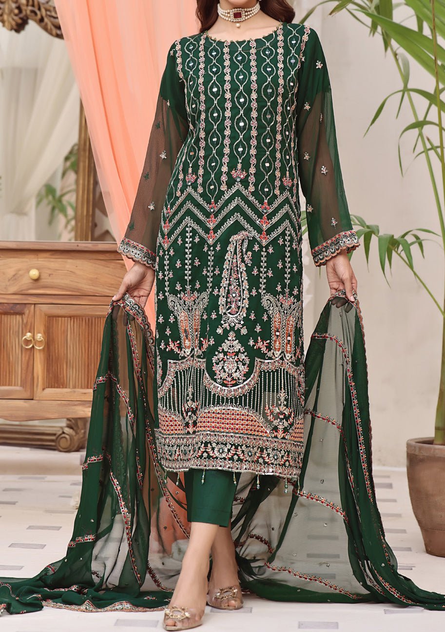 Bin Hameed Aira Heavy Embroidered Chiffon Dress - db24974