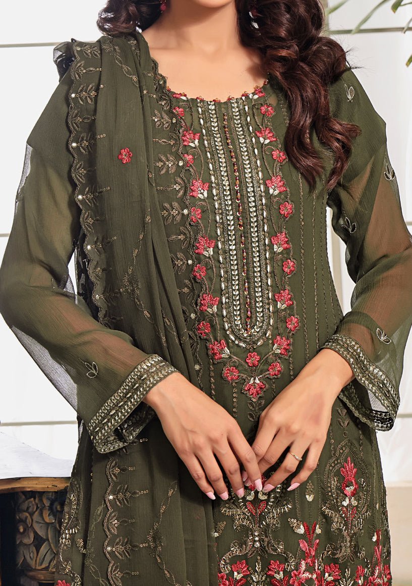 Bin Hameed Aleena Heavy Embroidered Chiffon Dress - db25130