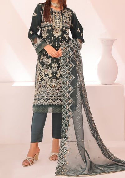 Bin Hameed Gul E Lala Heavy Embroidered Organza Dress - db25669