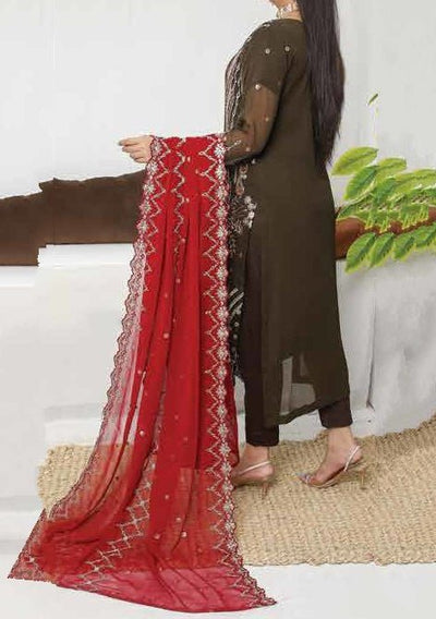 Bin Hameed Hoorain Heavy Embroidered Chiffon Dress - db25426