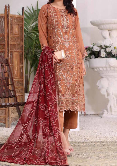 Bin Hameed Maahirah Heavy Embroidered Chiffon Dress - db25140