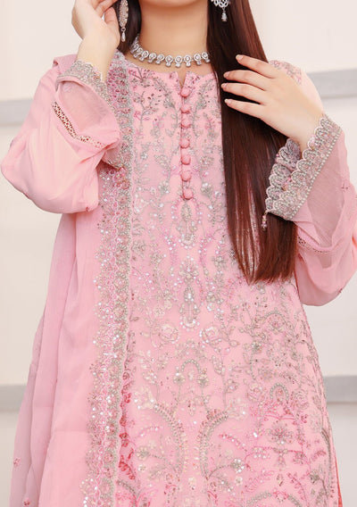 Bin Hameed Ready Made Heavy Embroidered Chiffon Dress - db24873