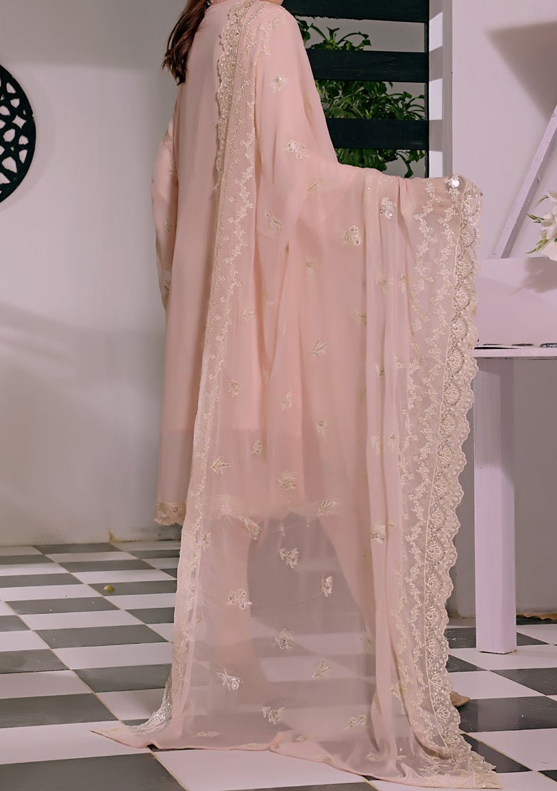 Bin Hameed Ready Made Heavy Embroidered Chiffon Dress - db24555