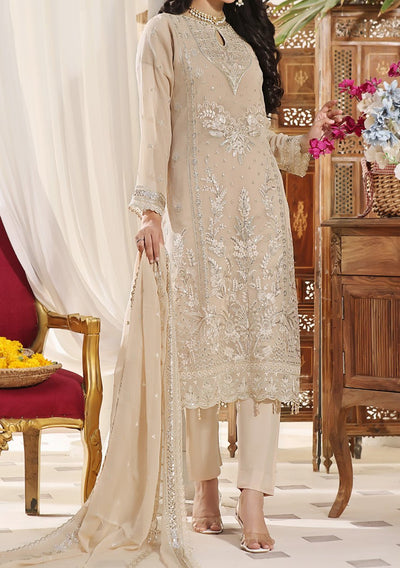 Bin Hameed Ready Made Heavy Embroidered Chiffon Dress - db24880