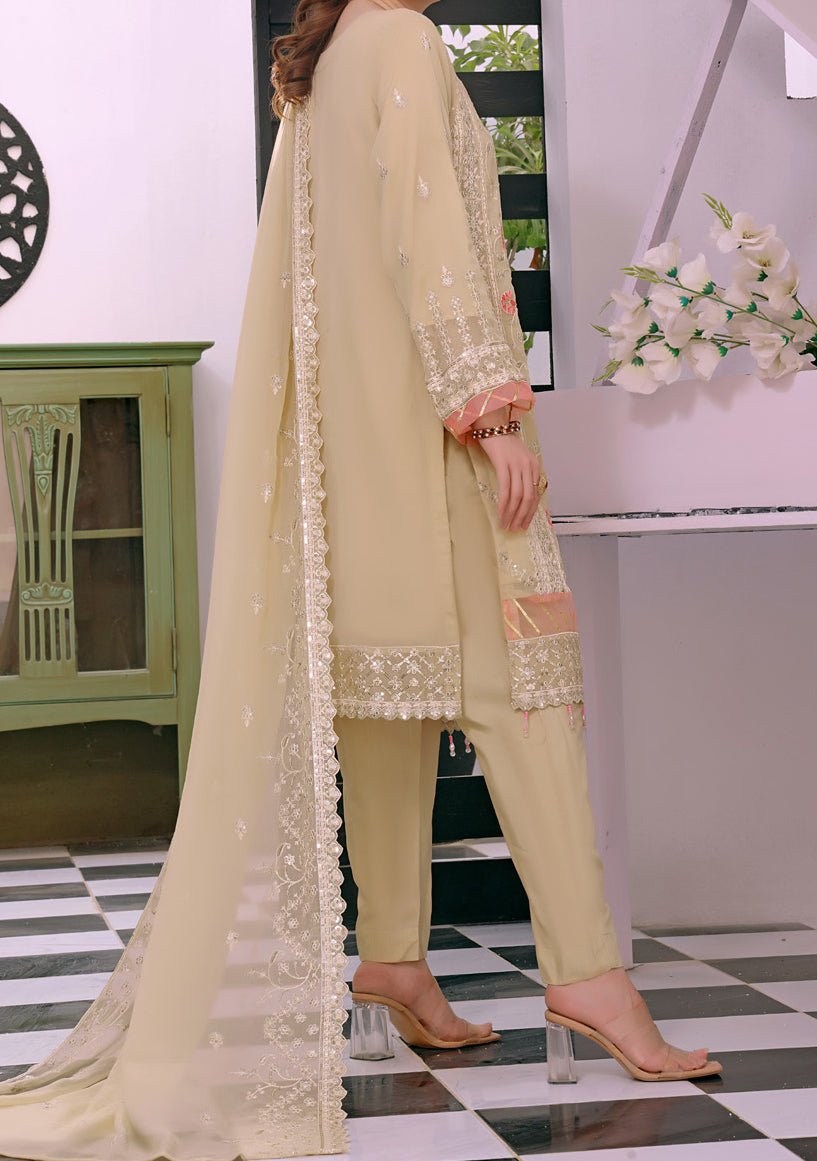 Bin Hameed Ready Made Heavy Embroidered Chiffon Dress - db24550