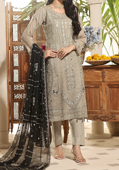 Bin Hameed Ready Made Heavy Embroidered Chiffon Dress - db24883