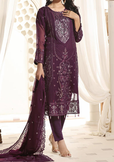 Bin Hameed Ready Made Heavy Embroidered Chiffon Dress - db24878