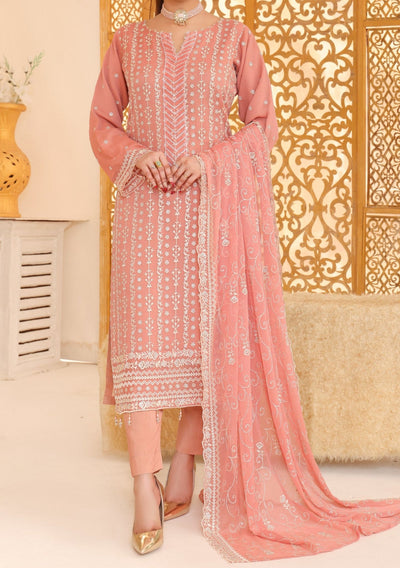 Bin Hameed Ready Made Heavy Embroidered Chiffon Dress - db24677