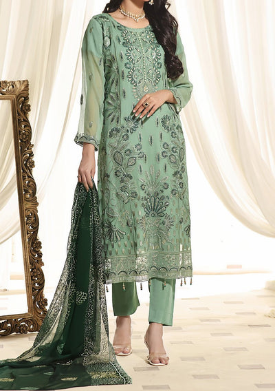 Bin Hameed Ready Made Heavy Embroidered Chiffon Dress - db24876