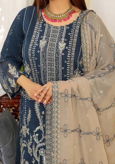 Bin Hameed Ready Made Heavy Embroidered Chiffon Dress - db24600