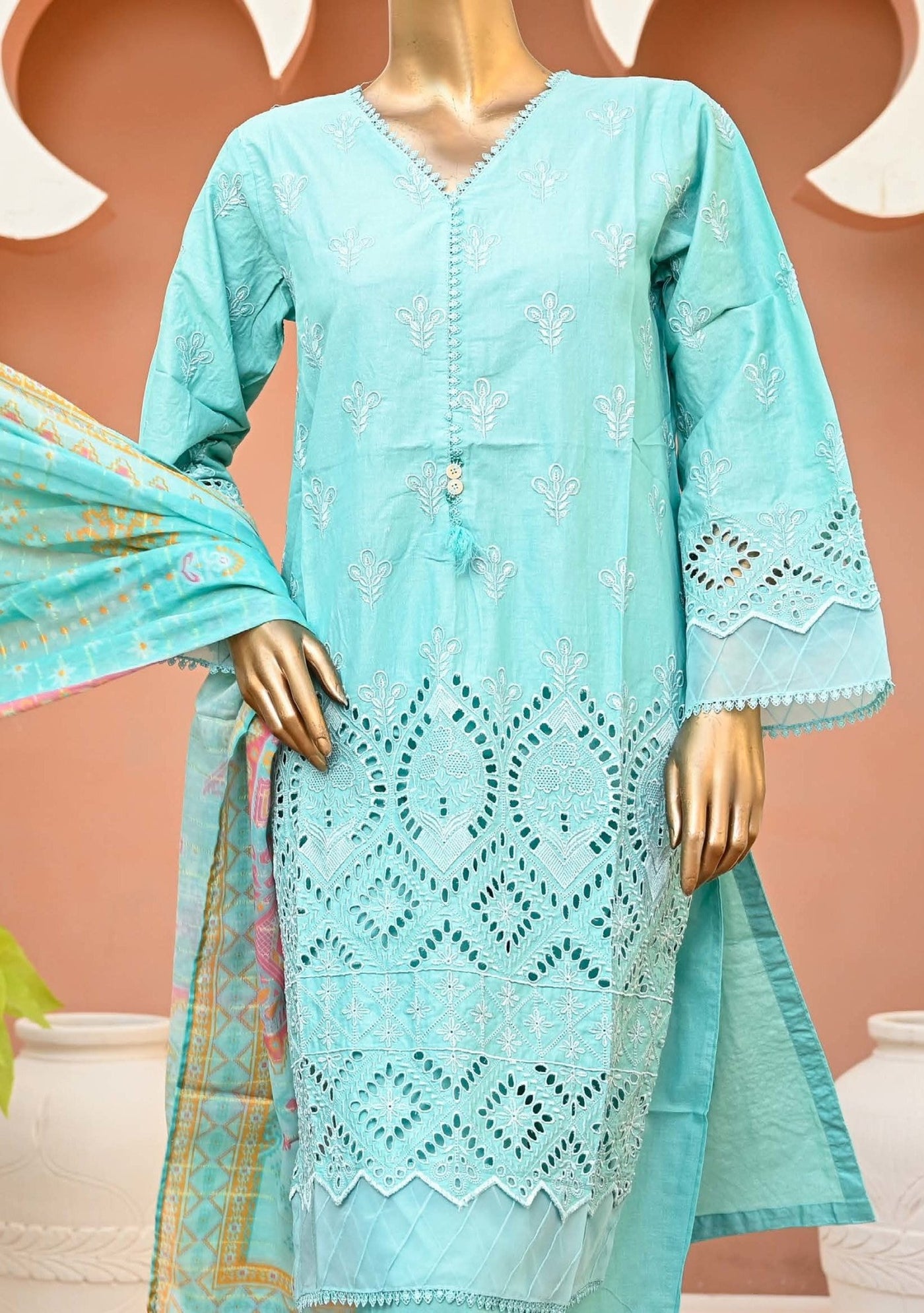 Bin Saeed Ready Made Chikankari Embroidered Dress - db24456