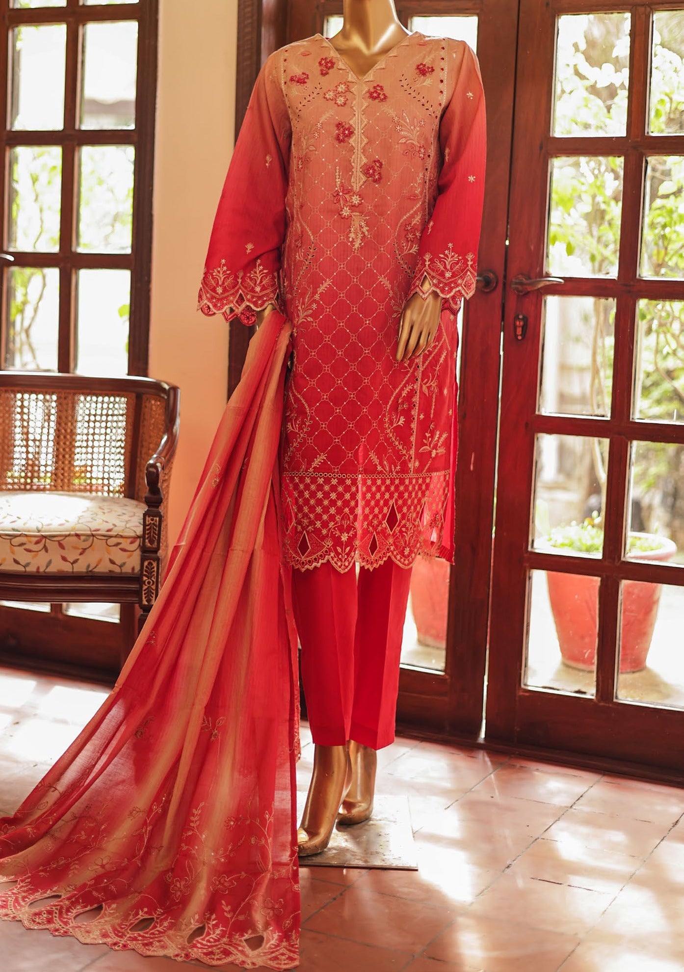 Bin Saeed Ready Made Embroidered Lawn Dress - db25446