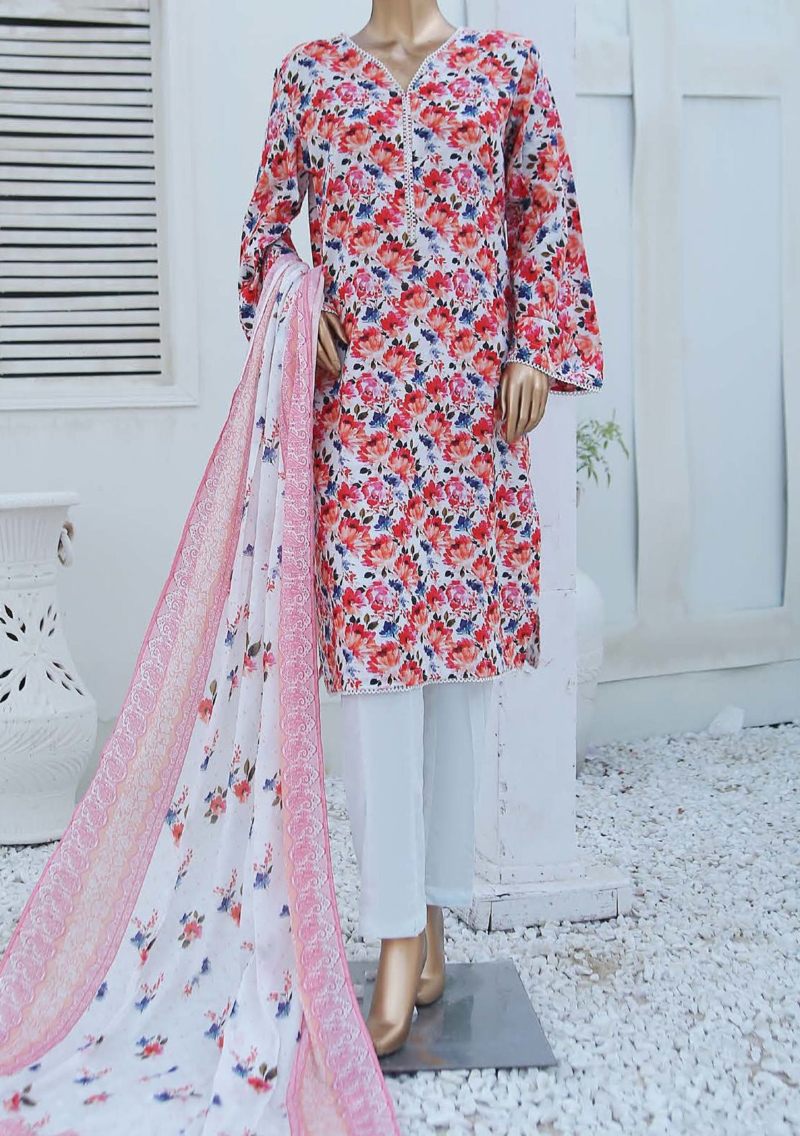 Bin Saeed Ready Made Printed Cotton Dress - db23741