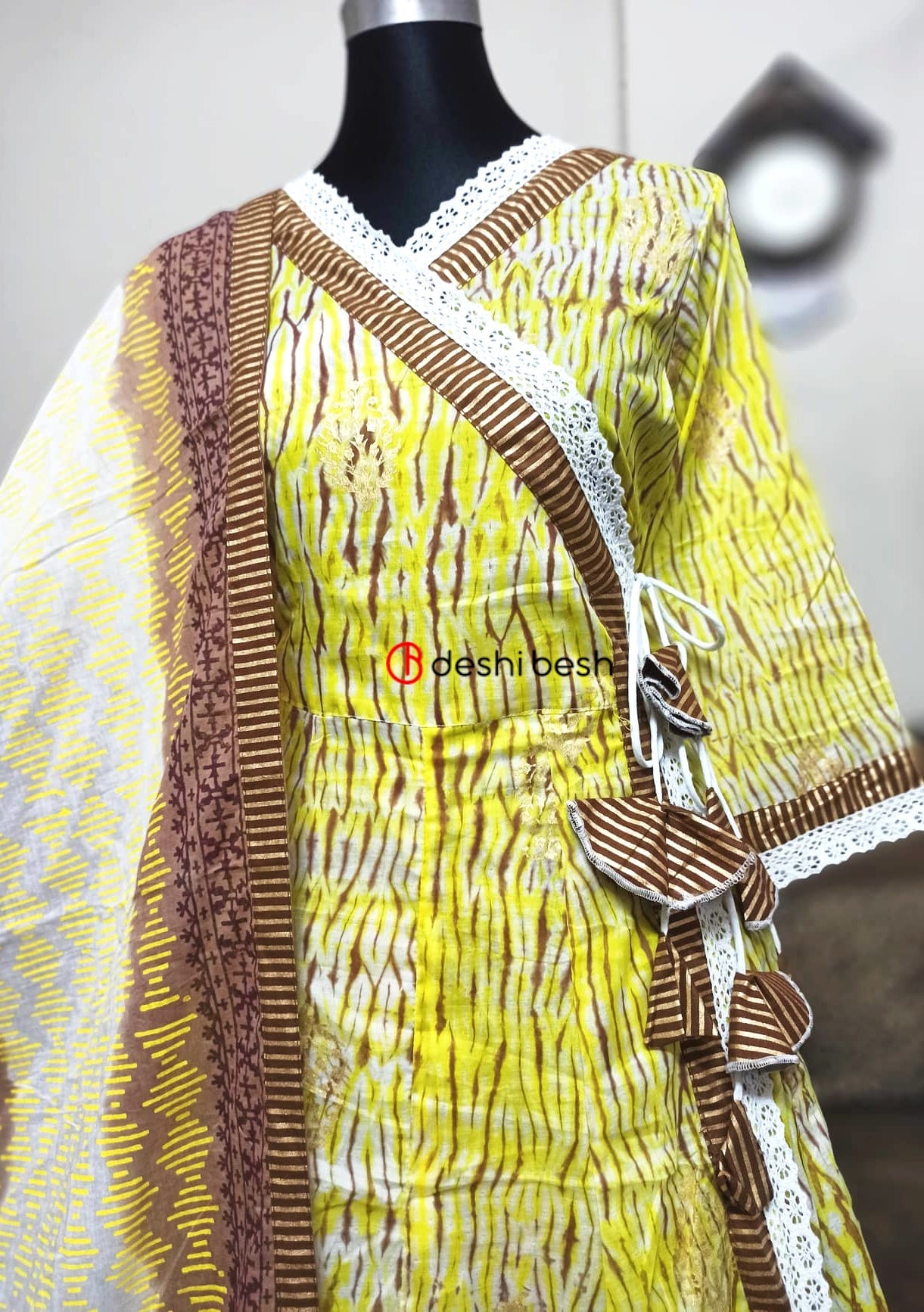 Boutique Designer Block Printed Angrakha suit - db19614