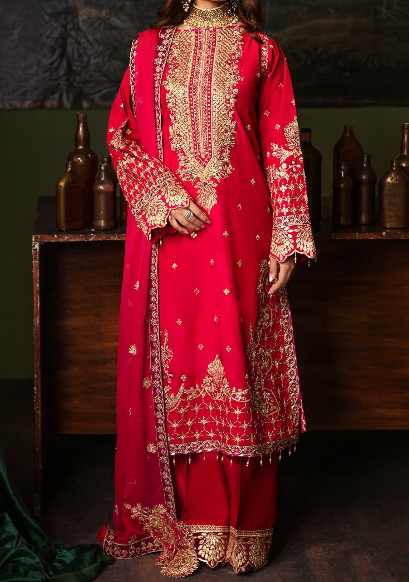 Emaan Adeel Zebaish Pakistani Luxury Silk Dress - db24322