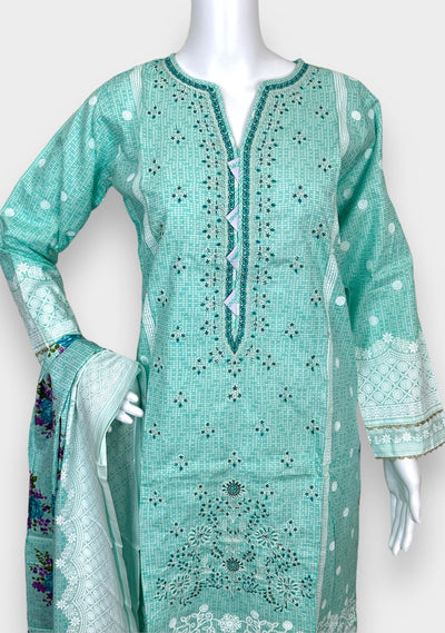 Embroidered 3 Pieces Pakistani Cotton Dress - db25686