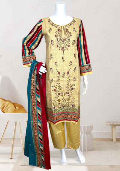 Embroidered 3 Pieces Pakistani Cotton Dress - db25690