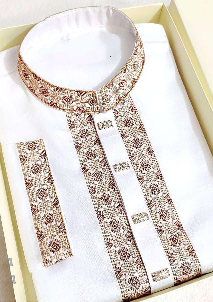 Embroidered Mixed Cotton Punjabi - db25596