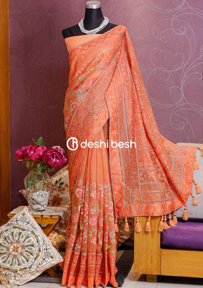 Exclusive Boutique Designer Muslin Saree - db17753