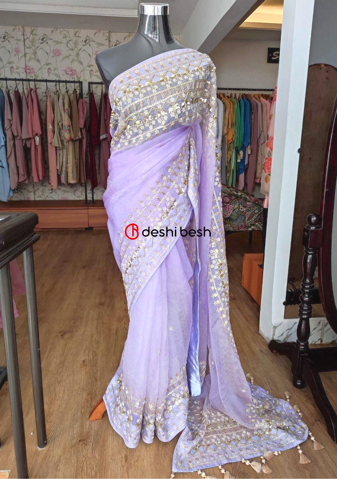 Exclusive Boutique Designer Muslin Saree - db20587