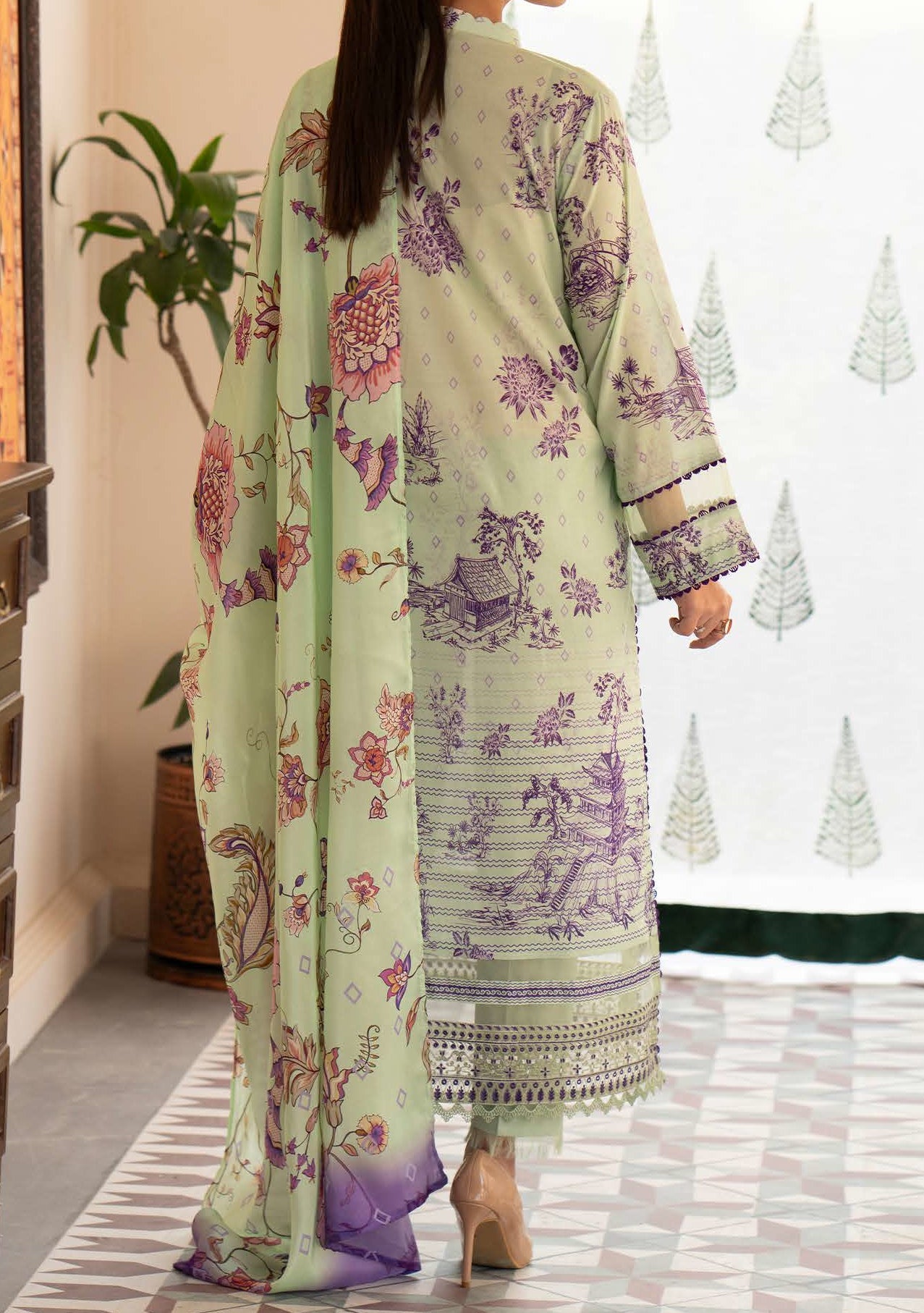 Gulljee Morja Ready Made Embroidered Lawn Dress - db24780