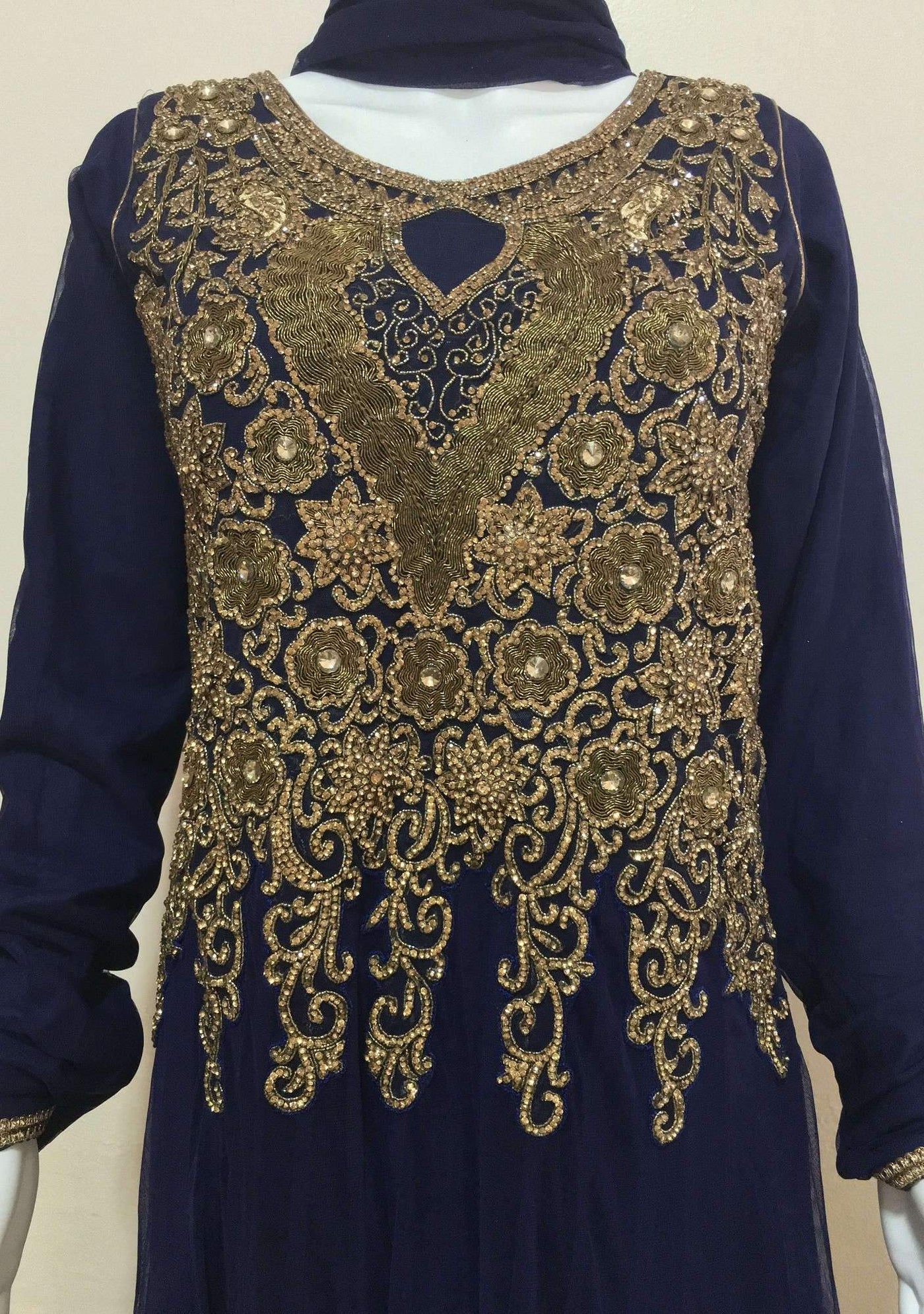 Heavy Handwork Gorgeous Stone Anarkali Suit: Deshi Besh.