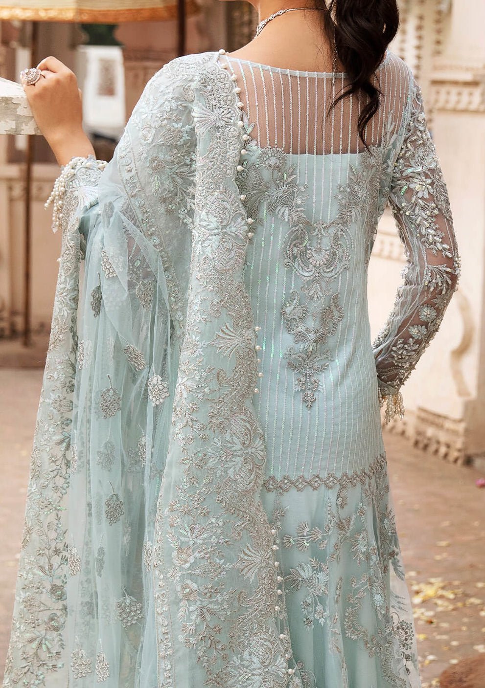 Imrozia Aria Pakistani Luxury Net Anarkali - db24904