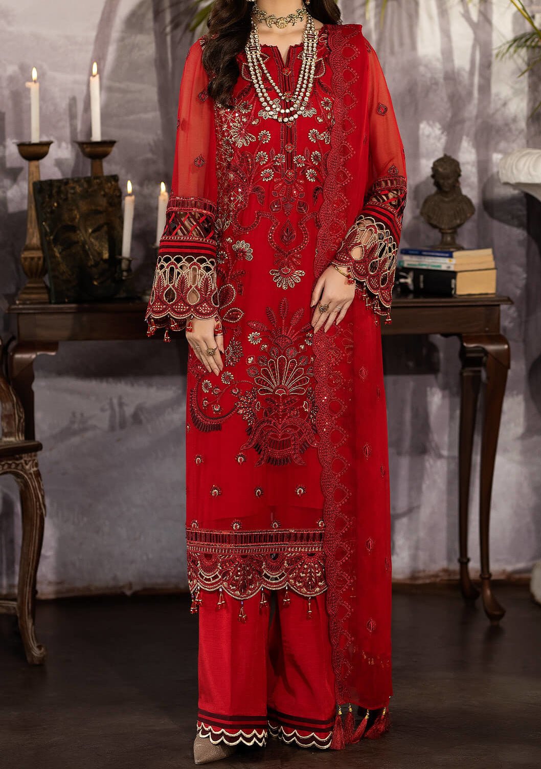 Imrozia Liliana Pakistani Luxury Chiffon Dress - db25226