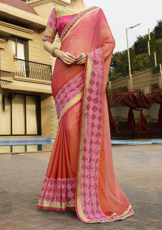 Mannat Low Budget Georgette Designer Saree: Deshi Besh.