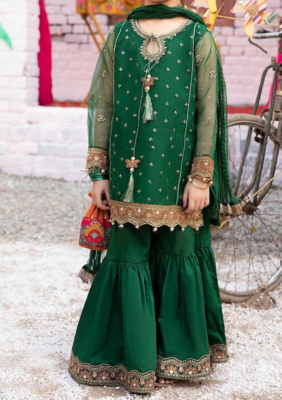 Maria.B Girl's Embroidered Organza Sharara Suit - db25217