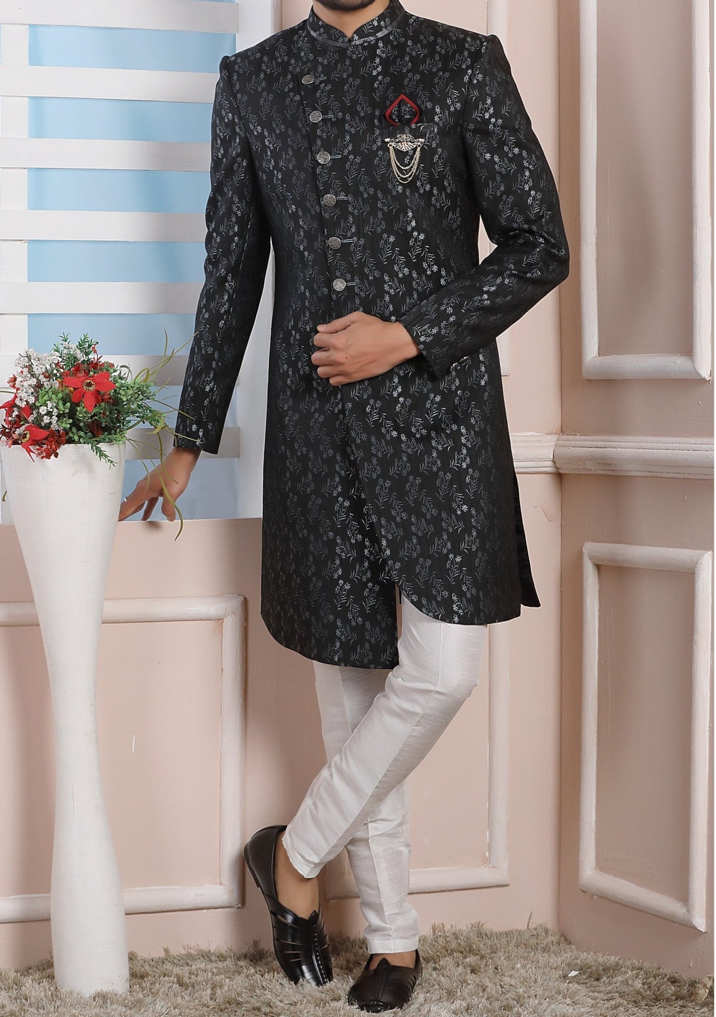 Men's Indo Western Party Wear Sherwani Suit - db20467