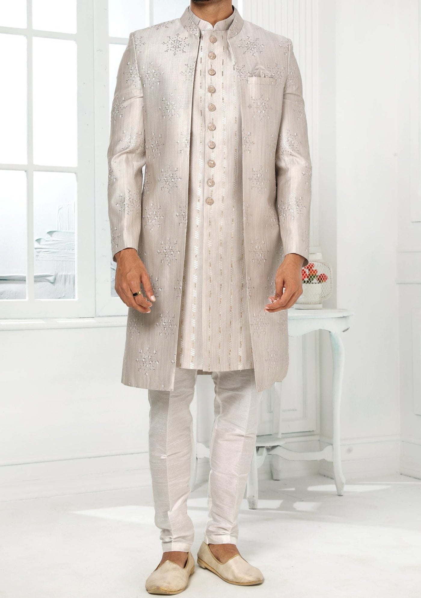 Men's Indo Western Party Wear Sherwani Suit With Jacket - db20435