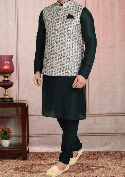 Men's Party Wear Kurta Pajama With Waistcoat - db18474