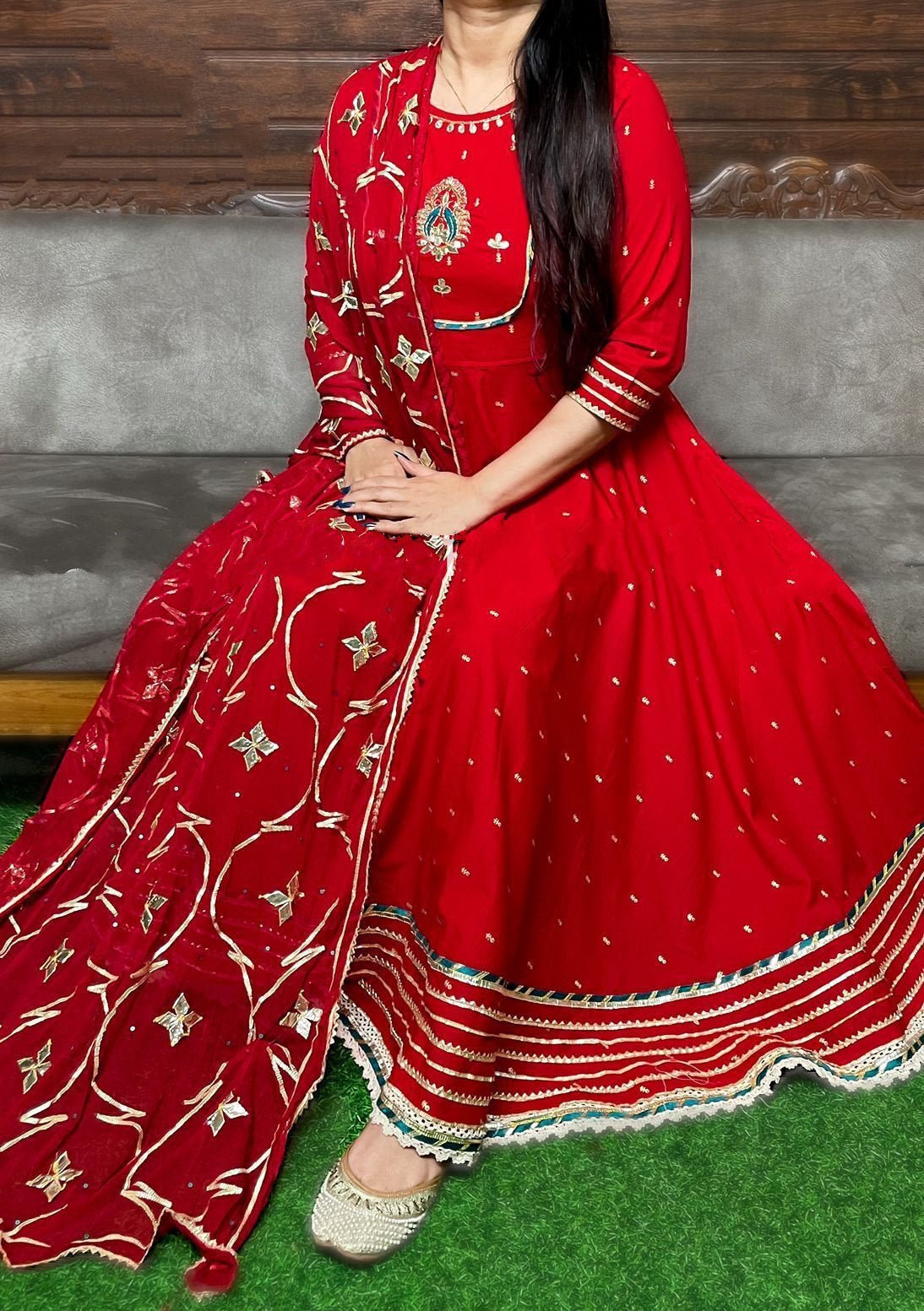 Premium Cotton Anarkali Gown - db22028