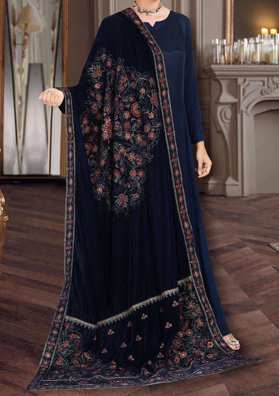 Ramsha Pakistani Embroidered Velvet Shawl - db24537