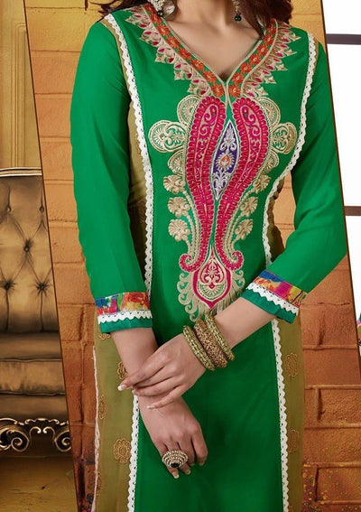Shinning Drape Designer Straight Line Salwar Suit: Deshi Besh.