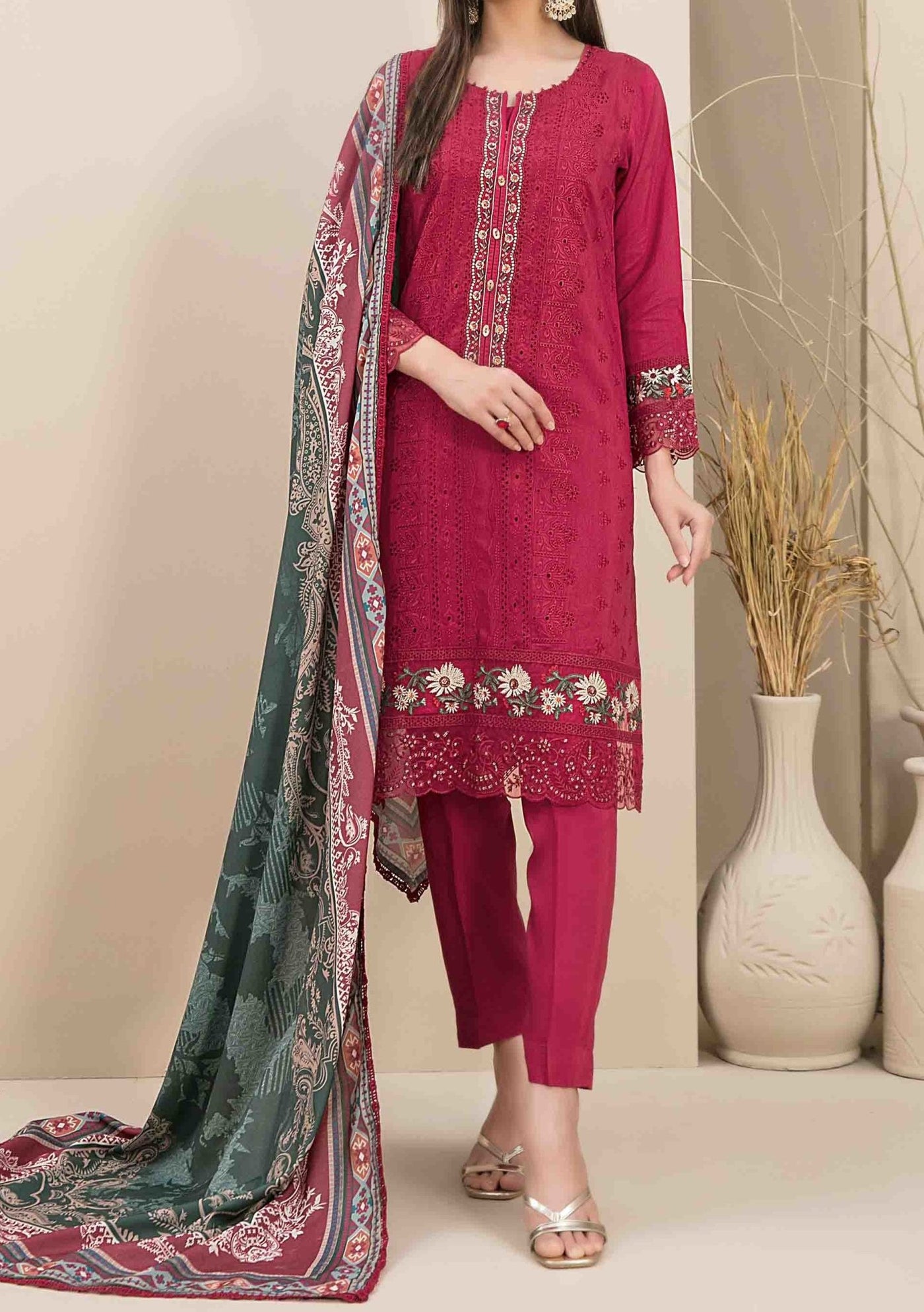 Tawakkal Feeha Heavy Embroidered Viscose Dress - db24892